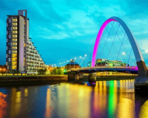 The Clyde Arc Glasgow United Kingdom paint by number