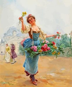 The Flowers Seller paint by number