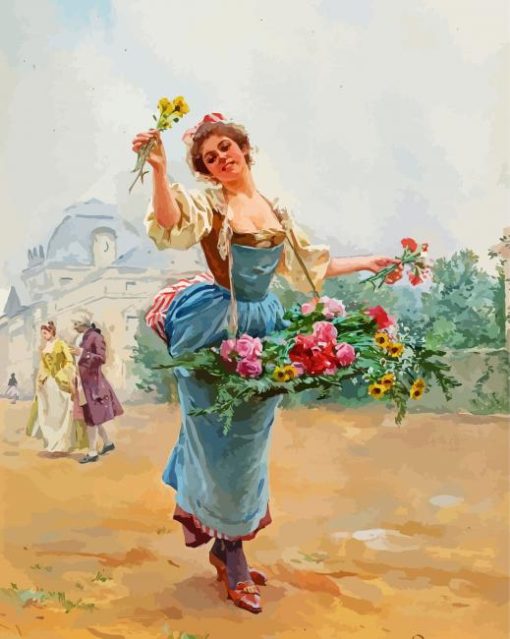 The Flowers Seller paint by number