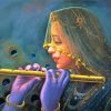 The Flute Player Woman paint by number