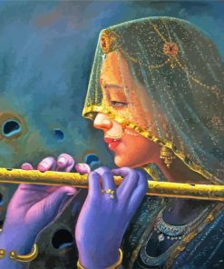 The Flute Player Woman paint by number