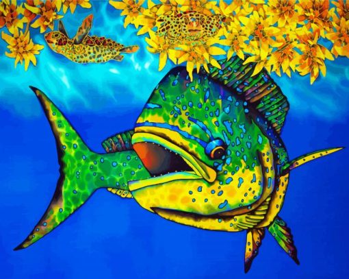 The Mahi Mahi Fish Art paint by numbers