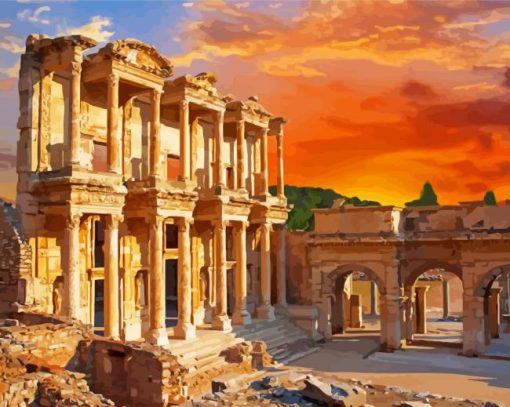 Turkey Izmir Celsus Library paint by numbers