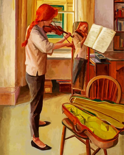Violinist Girl Art paint by number