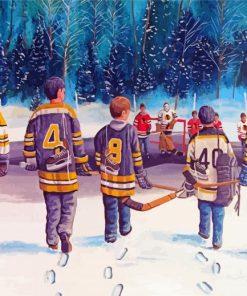 Winter Hockey Match paint by number