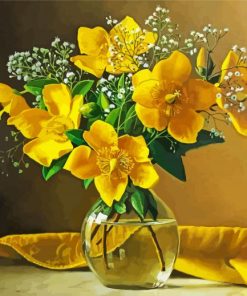 Yellow Magnolia Vase paint by number