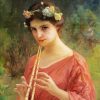 Young Woman Playing Flute paint by number