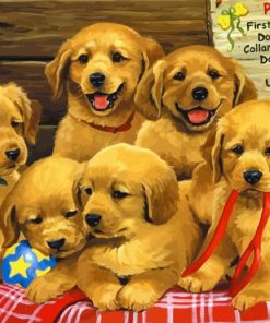 Adorable Puppies paint by number