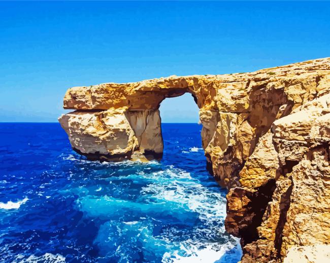 Aesthetic Azure Window Gozo paint by number