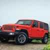 Aesthetic Red Jeep paint by number