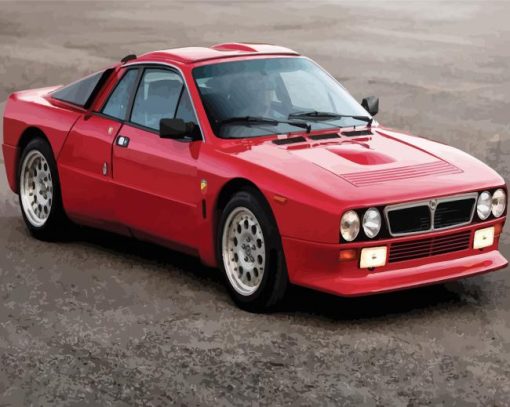 Aesthetic Red Lancia paint by numbers