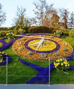 Aesthetic The Flower Clock Geneva paint by number