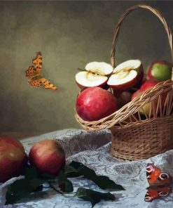 Apples And Butterflies Still Life paint by number