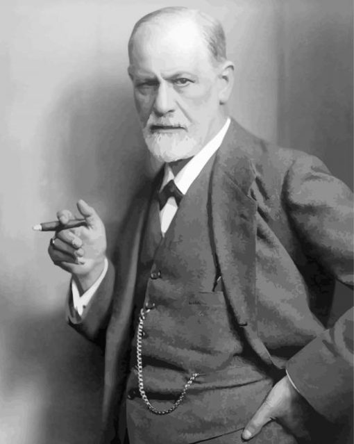 Black And White Sigmund Freud paint by number