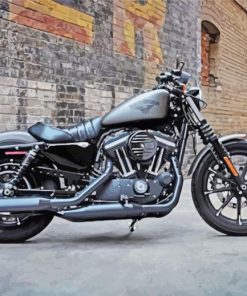 Black Harley Motorcycle paint by number