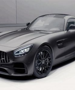 Black Mercedes Amg Gt paint by number
