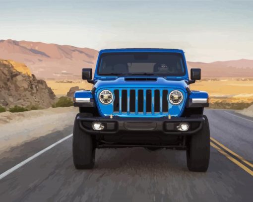 Blue Jeep paint by number