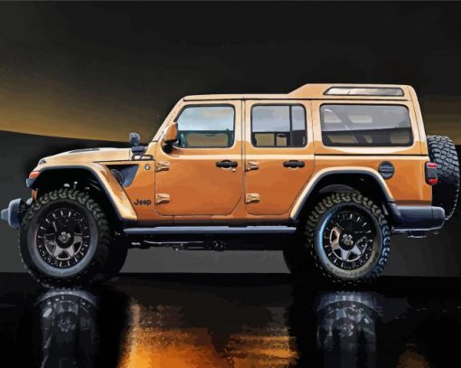 Brown Jeep paint by number