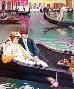 Couple In A Gondola paint by number
