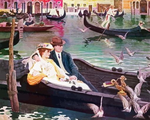 Couple In A Gondola paint by number