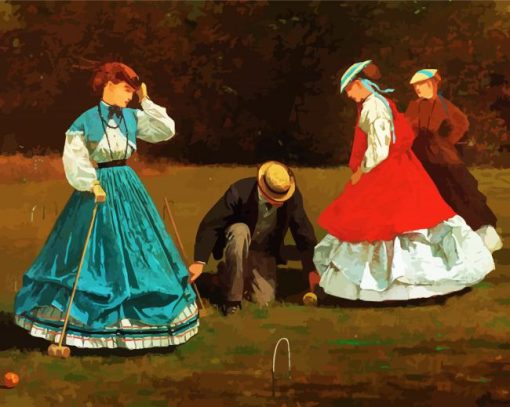 Croquet Scene Winslow Homer paint by number