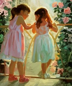 Cute Baby Sisters paint by number