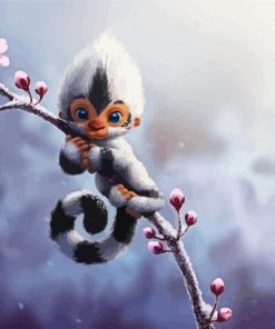 Cute Fantasy Snow Creature paint by number