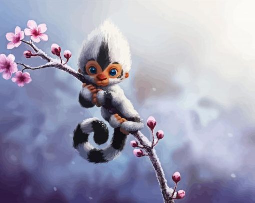 Cute Fantasy Snow Creature paint by number
