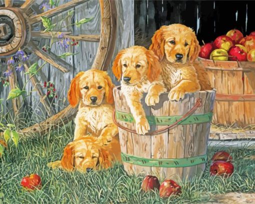 Cute Puppies paint by number