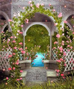 Floral Gazebo paint by number