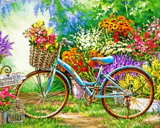 Floral Bike paint by number