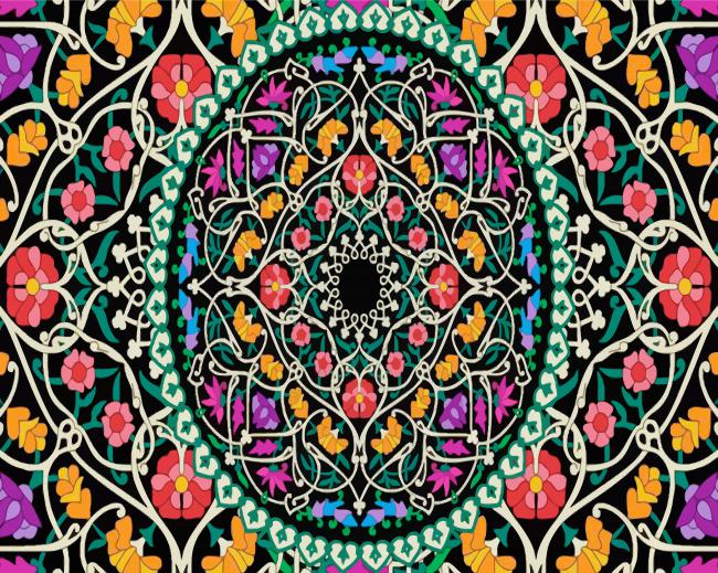 Floral Mandala paint by numbers