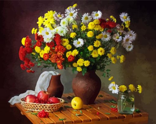 Flowers And Fruit Still Life paint by number
