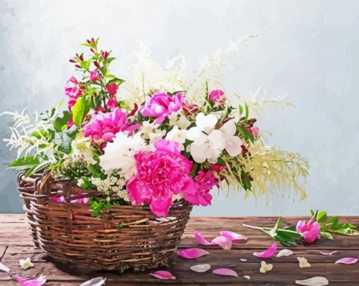 Flowers Basket paint by number