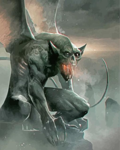Gargoyle Monster paint by number