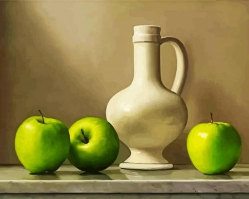 Green Apples And Blue Jug paint by numbers