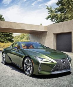 Green Lexus LC paint by number
