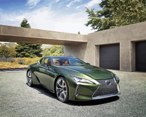 Green Lexus LC paint by number