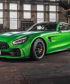 Green Mercedes Amg Gt Car paint by number