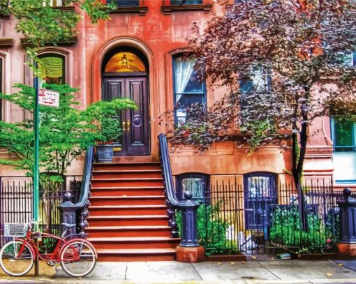 Greenwich Village New York paint by number