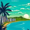 Honolulu Beach Poster paint by number