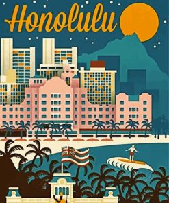 Honolulu Poster paint by number