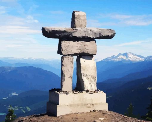 Inukshuk Whistler Mountain paint by numbers