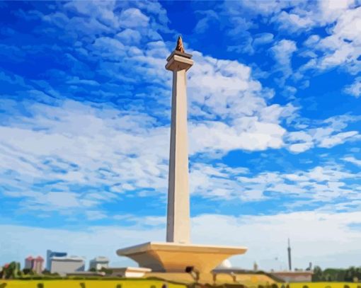 Jakarta National Monument paint by number