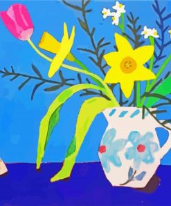 Jug And Wild Daffodils paint by number