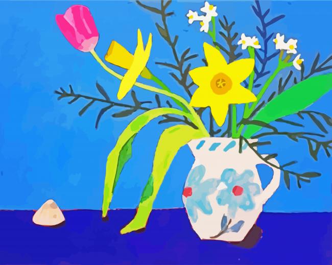 Jug And Wild Daffodils paint by number