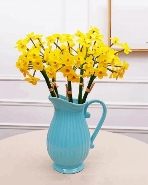 Jug And Wild Yellow Daffodils paint by number