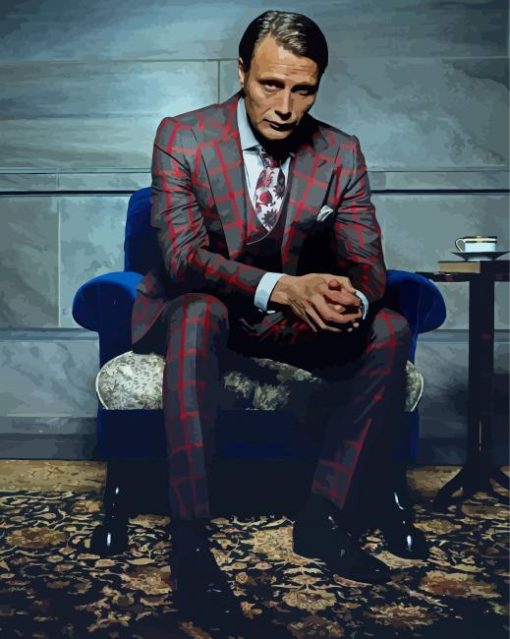 Mads Mikkelsen Hannibal paint by number