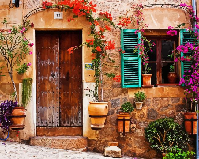 Majorca Spain Old House paint by number