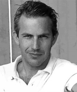 Monochrome Kevin Costner paint by number